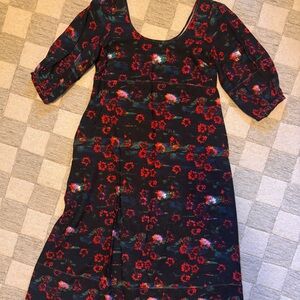Rachel Comey Floral Black and Red Dress
